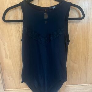 Forever 21 Black Lace Accent Bodysuit size small